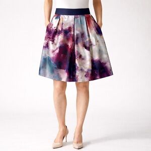 Robert Graham 100% Silk Watercolor Print A-Line Skirt Size 10